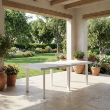 IPAE PROGARDEN PS1903 Tavolo da Giardino Allungabile 180-216x90x72 cm Bianco Trio Plus