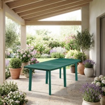 IPAE PROGARDEN TRIO VERDE Tavolo da Giardino Allungabile Polipropilene 180-216x90x72 Verde