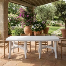 IPAE PROGARDEN TRIO PLUS BIANCO Tavolo da Giardino Allungabile 180-240x100x72 cm Bianco Antra