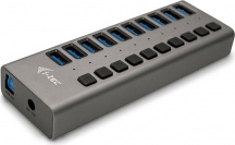 I-Tec U3CHARGEHUB10 Hub USB Caricabatterie per dispositivi mobili Grigio Interno
