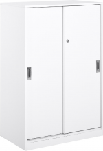 Icon Space WTA453F Mobile Ufficio Basso 2 Ante Scorrevoli con Chiave 80x40x120 cm Bianco