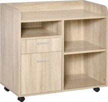 Icon Space 034AKek924 Mobile Ufficio Basso 1 Anta  1 Cassetto  3 Vani 80x40x72 cm Rovere