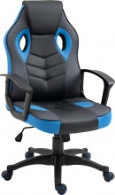 Icon Space 363BU921 Sedia da Gaming Poltrona da Ufficio Ruote in Similpelle Nera