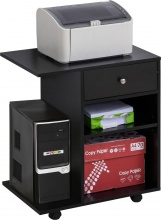 Icon Space 5D0065BK Mobile Porta Stampante con Ruote Moderno 60x40x68,5 cm Nero
