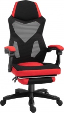 Icon Space F94933 Sedia da Ufficio Ergonomica Reclinabile Tessuto NeroRosso