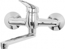 Idro Bric J46155 Rubinetto miscelatore per lavello fissaggio parete cromato Joll