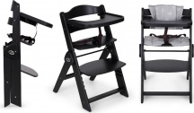 Innovaciones Ms 2035A Full Seggiolone Pappa 6M-10A Evolutivo Legno Nero Cuscino Grigio