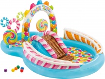 Intex 57149 Piscina Gonfiabile Bambini Con Scivolo cm 295x191x130  Candy Zone