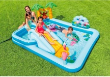 Intex 57161 Piscina Gonfiabile Bambini Con Scivolo cm 257x216x84  Jungle