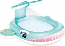 Intex 57440 Piscina Gonfiabile Bambini Ovale cm 201x196x91 Spray Acqua  Balena