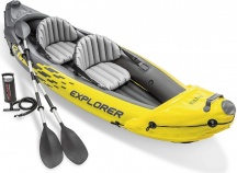 Intex 68307 Canoa Gonfiabile 2 Posti in PVC cm 312x91x51 h con Remi Explorer K2
