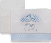 Italbaby 015 3010 502 Lenzuola Culla Neonato Federa + Sopra + Sotto Azzurro Unicorn