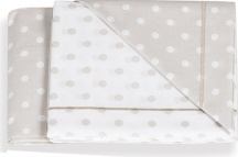 Italbaby 020 1005 003 Lenzuola Lettino Neonato Federa + Sopra + Sotto con Angoli Tortora Pois