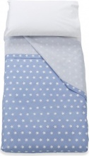 Italbaby 020 1008 002 Lenzuola Lettino Neonato Federa + Sopra + Sotto Azzurro Starlette