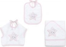 Italbaby 15 5020 201 Bavaglino per Neonati Star Set da 3 Pezzi in Cotone Spugna colore Rosa