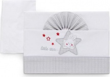 Italbaby 15 3010 208 Lenzuola Culla Neonato Federa + Sopra + Sotto con Angoli Grigio - Star