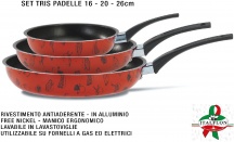 Italflono 624235 Tris Padelle cm 16-20-26 Eco Cooking