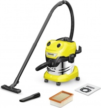KARCHER 1.628-260.0 Bidone Aspiratutto senza Sacco 20 Litri 1000 Watt con Ruote