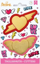 Decora C0255063 Stampo per Dolci Tagliapasta Love in Plastica Set 2 Pezzi