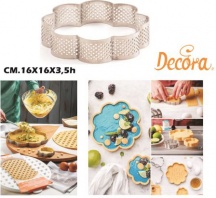 Decora DEC0064081 Stampo per Dolci Sagoma Microforata in Acciaio Inox 16 x 16 cm