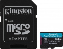 KINGSTON SDCG464GB Canvas Go Plus Gen4 Scheda microSDXC 64 GB 200 MBs NeroTurchese