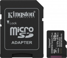KINGSTON SDCS3128GB MicroSD 128GB Canvas Plus Gen3 150MBs A1 + SD Adapter