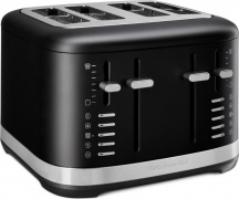KITCHENAID 5KMT4109EBM Tostapane 4 Fette 1640 Watt 7 Livelli di Doratura Nero
