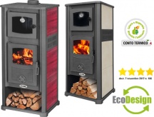 K-Line 841530 Stufa a Legna con Forno in Ghisa 11,3 kW 147 mc Rosso  Kalorosa