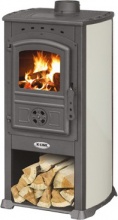 K-Line KoralBe Stufa a Legna in Acciaio Potenza 7 kW Volume 140 m3 colore Beige