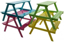 Kaemingk 863626 Tavolo da Giardino Set Birreria + 2 Panche Bambini Assortiti Picknick
