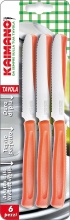 Kaimano 1023391 Coltello Da Tavola Seghettato Manico Arancio