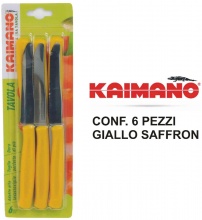 Kaimano 010876 Coltelli Dinamik confezione 6 pezzi Giallo Saffron
