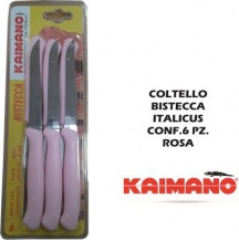 Kaimano KJ010821 Coltello Bistecca Italicus cf 6 pezzi Rosa
