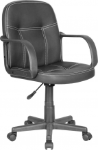 Kasart QZY-1431 Sedia da Ufficio con Ruote e Braccioli in Tessuto colore Nero