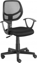 Kasart QZY-T8CR Sedia da Ufficio con Ruote e Braccioli colore Nero