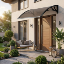 Kasart YY800-C X120 HOLLOW BR. Pensilina da Esterno in Policarbonato e ABS 120x80 cm Marrone