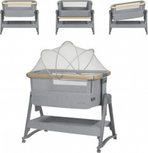 Kikka Boo 31003020106 Lettino Culla Neonato da Campeggio Co-sleeping con Ruote Grey - Nanna