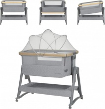 Kikka Boo 31003020106 Lettino Culla Neonato da Campeggio Co-sleeping con Ruote Grey - Nanna