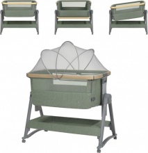 Kikka Boo 31003020108 Lettino Culla Neonato da Campeggio Co-sleeping Ruote Army Green Nanna
