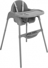 Kikka Boo 31004010178 Jammy - Seggiolone Pappa 6M fino a 15 Kg Altezza regolabile Grey
