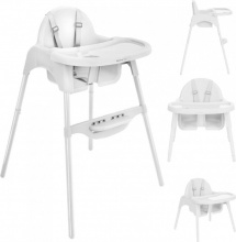 Kikka Boo 31004010179 Jammy - Seggiolone Pappa 6M fino a 15 Kg Altezza regolabile White