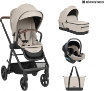 Kikka Boo Mia 3 in 1 Passeggino Trio + Navicella + Seggiolino Auto i-Size Beige