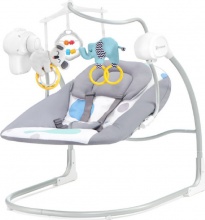 Kinderkraft KKBMINKYMIN000 Serina - Sdraietta Neonato Elettrica Max 9 Kg Dondolo Minky Mint