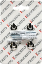Koncreto 277124 Appenditutto Tondo 1 Posto Nichelato 4 Pz.