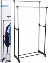 Koopman C80621710 Appendiabiti Doppio Dubbel con Ruote 80x42x90>160 cm Nero