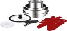 LAGOSTINA 012131600110 Batteria Pentole Induzione 7 Pz Antiaderenti Acciaio Inox Ingenio Inox