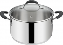 LAGOSTINA 12896031624 Casseruola Induzione 24 cm Fonda con Coperchio Acciaio Lucido Tempra
