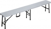 LIF BK-180 Panca da Giardino Pieghevole in Metallo 180x25x42 cm Bianco
