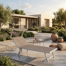 LIF SH125 ALU DOVEGREY Lettino Prendisole da Giardino Pieghevole Parasole 186x70x40cm Sabbia Atrani