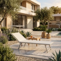 LIF SH125 ALU WHITE Lettino Prendisole da Giardino Pieghevole Parasole 186x70x40cm Bianco Atrani